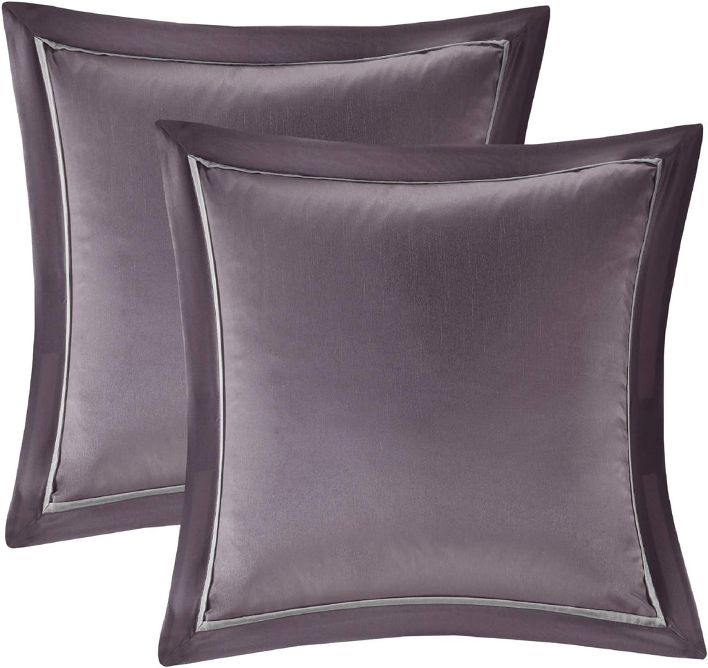 Madison Park Essentials Cal King Comforter Set, 24 Piece Bedding With Matching Curtains, Decorative Pillows, Luxe Diamond Tufting , Room in a Bag Joella Collection, Plum Cal King