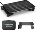 TURBRO EG13 Portable Electric Griddle, Low-Power 300-600W, Thick-Film Fast Heating to 465°F, Non-Stick Smokeless Indoor/Outdoor Grill with Smart NTC Temp Control for RV, Camping & Picnics