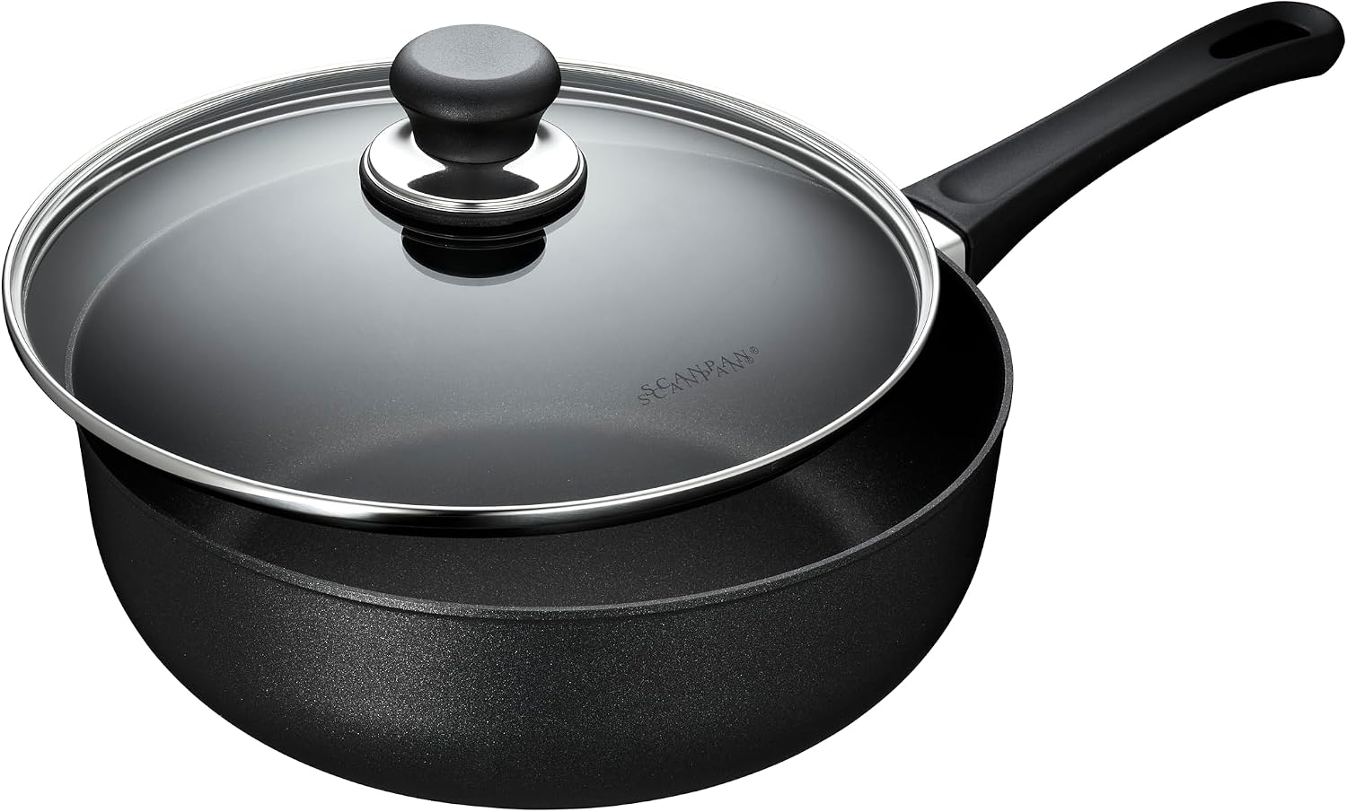 Scanpan Classic 4 quart (10 1/4 inch) Nonstick Deep Saute Pan with Lid – Compatible with Gas and Electric Stovetops, Metal Utensil Safe, Oven Safe to 500°F, Dishwasher Safe