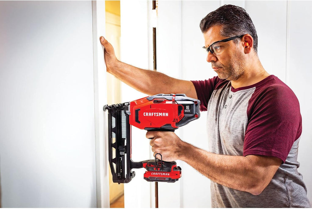 CRAFTSMAN V20 Cordless Finish Nailer Kit, Nail Gun, 16GA, 2-1/2 Nails, Battery and Charger Included (CMCN616C1)