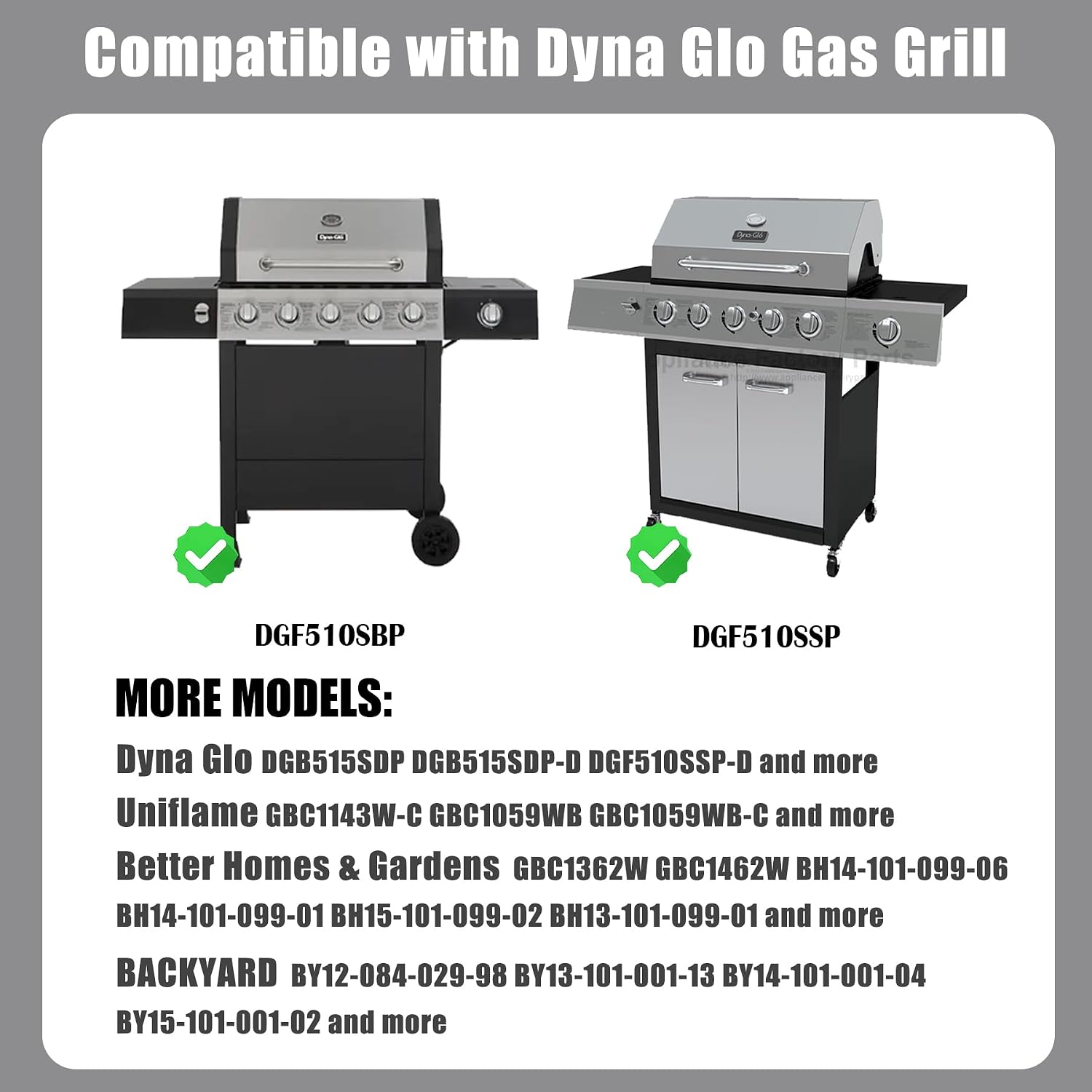 SafBbcue Full Size Griddle Inserts for Dyna Glo Grill Replacment Parts DGF510SSP DGF510SBP Flat Top Griddle for Backyard Grill Parts BY13-101-001-13 BY14-101-001-04, Carbon Steel