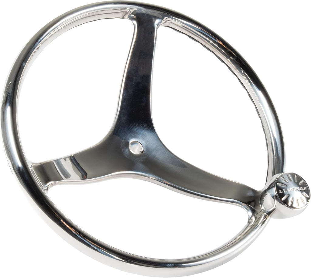 Lewmar Power Grip Boat Steering Wheel with 5/8' Welded Nut - 13.5' Cast Stainless Steel