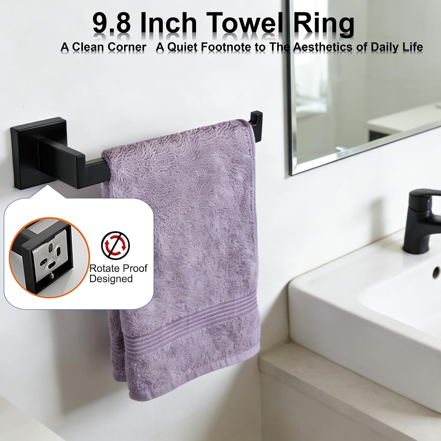 Bathroom Hardware Set 20 Piece Matte Black Bathroom Accessories Set SUS304 Towel Bar Set Includes 4 Towel Bar 24 Inch+4 Towel Holder+4 Toilet Paper Holder+8 Towel Hooks (20, Matte Black, 24 Inch)