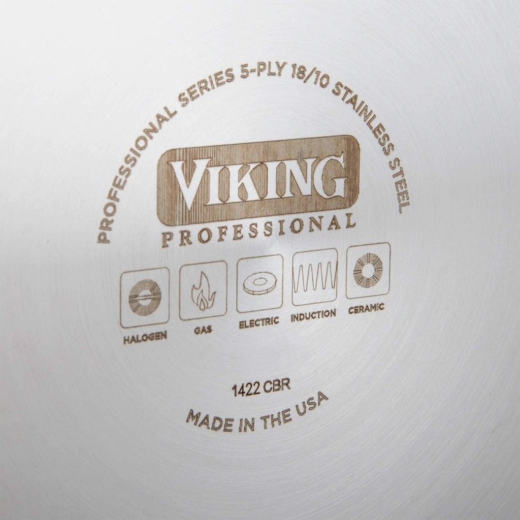 Viking 5-Ply Non Stick Frying Pan, 8 Inch Stainless Steel Nonstick Fry Pan, 5 Liters, Satin FInish