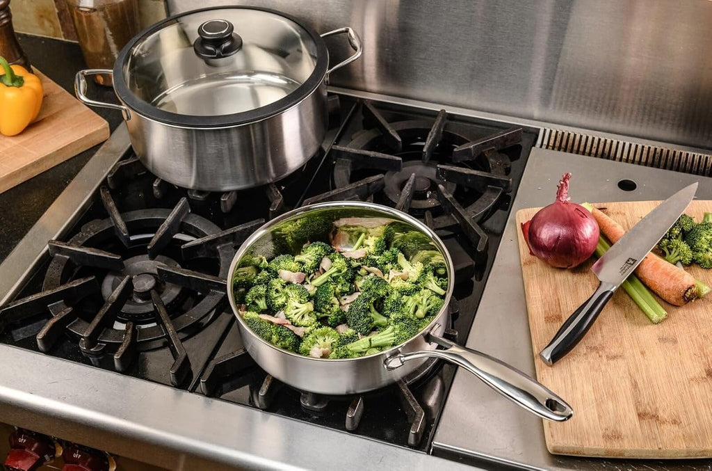 Black Cube Quick Release Cookware Sauté Pan with Lid, 9.5-Inch/3 Quart