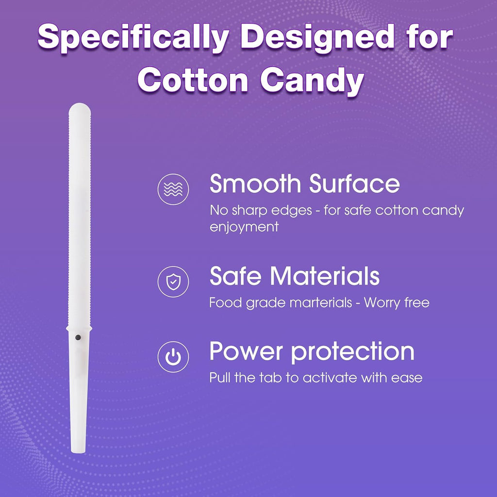100 Pcs LED Cotton Candy Cones - Glowing Cotton Candy Sticks for Parties - Reusable & Waterproof Cotton Candy Holders - Vibrant Colors for Christmas, Birthdays & Events