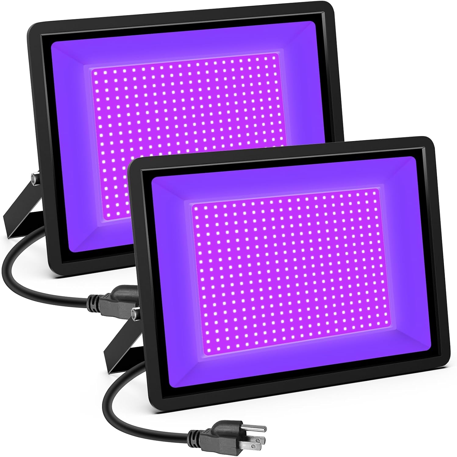 Black Lights 600W LED Flood Light Outdoor with Plug(6ft Cable) IP66 Waterproof LED Black Light Neon Glow for Party, Halloween, Fluorescent Poster, Body Paint