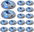 SIEDiNLAR Solar Deck Lights Driveway Dock Light LED Solar Powered Outdoor Waterproof Road Markers for Step Garden Sidewalk Stair Ground Pathway Yard 16 Pack (Blue)