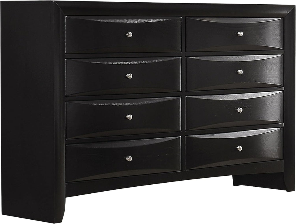Coaster Home Furnishings Briana Transitional 5-Piece Bedroom Set Eastern King Size Storage Bookcase Bed Frame 56-inch Headboard Black 202701KE-S5