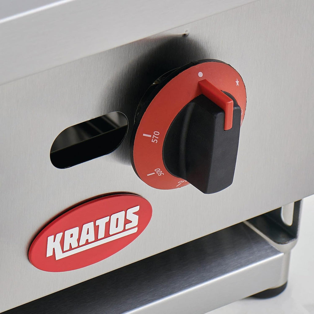 Kratos Commercial Griddle, 15'W Gas Countertop Griddle with Thermostatic Controls, 30,000 BTU (29Y-177)