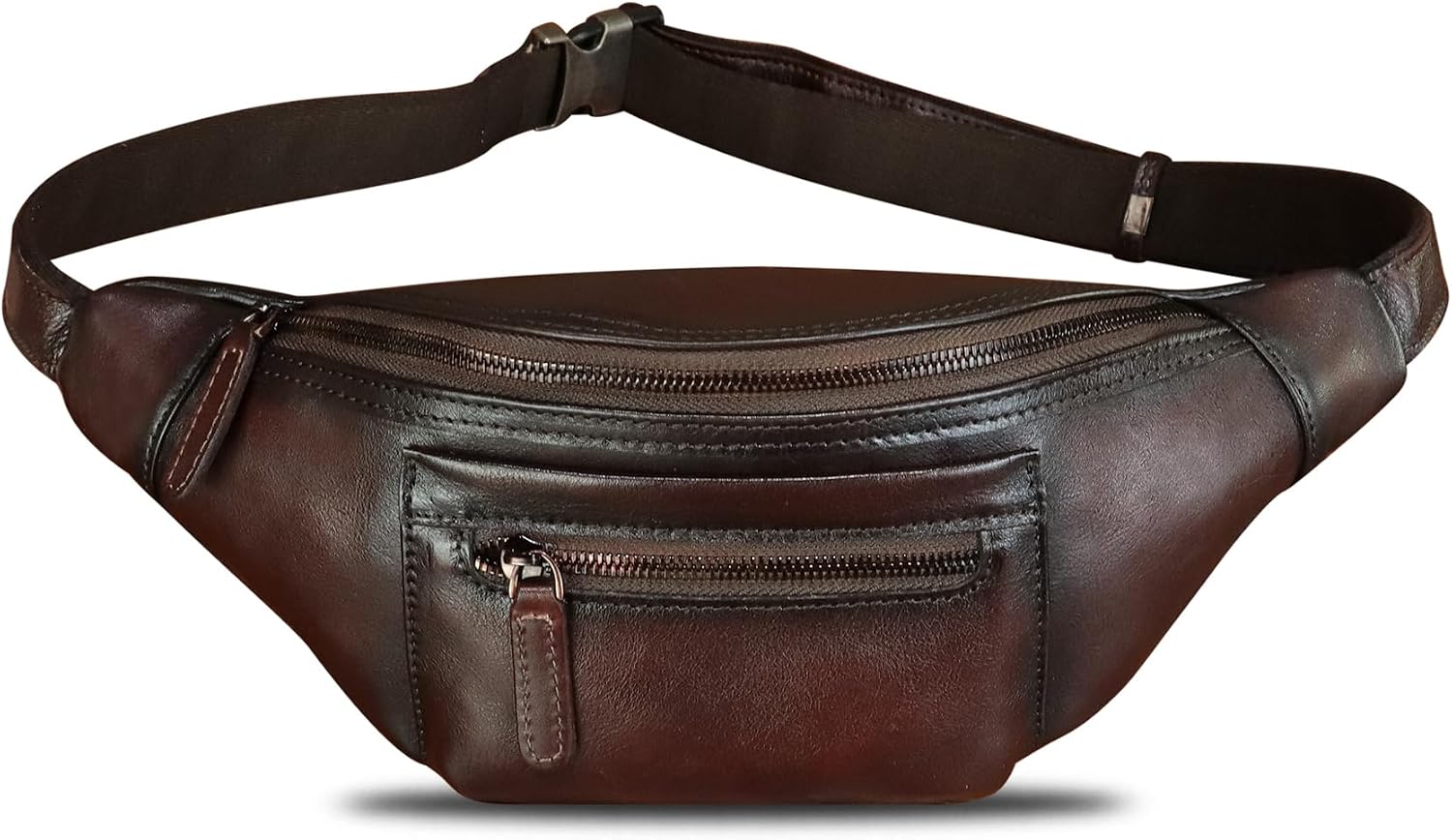 Genuine Leather Fanny Pack for Men and Women Vintage Handmade Leather Waist Bag Sling Backpack Hip Purse Crossbody Bag (Coffee)