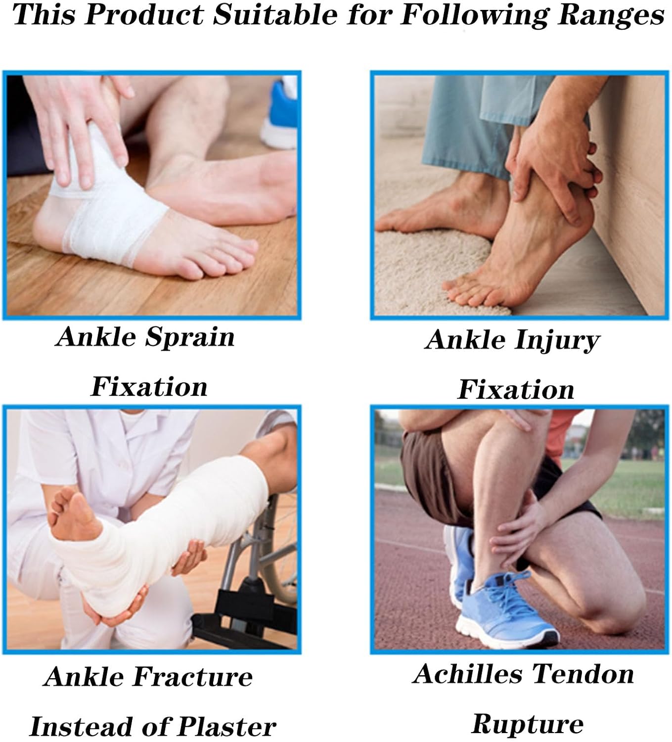 01Support Ankle Stabilizer Brace, Ankle Orthosis Splint Support with Inflatable Airbag Lining for Injury Recover, Running,Sports,B Right,L-A Right-XL