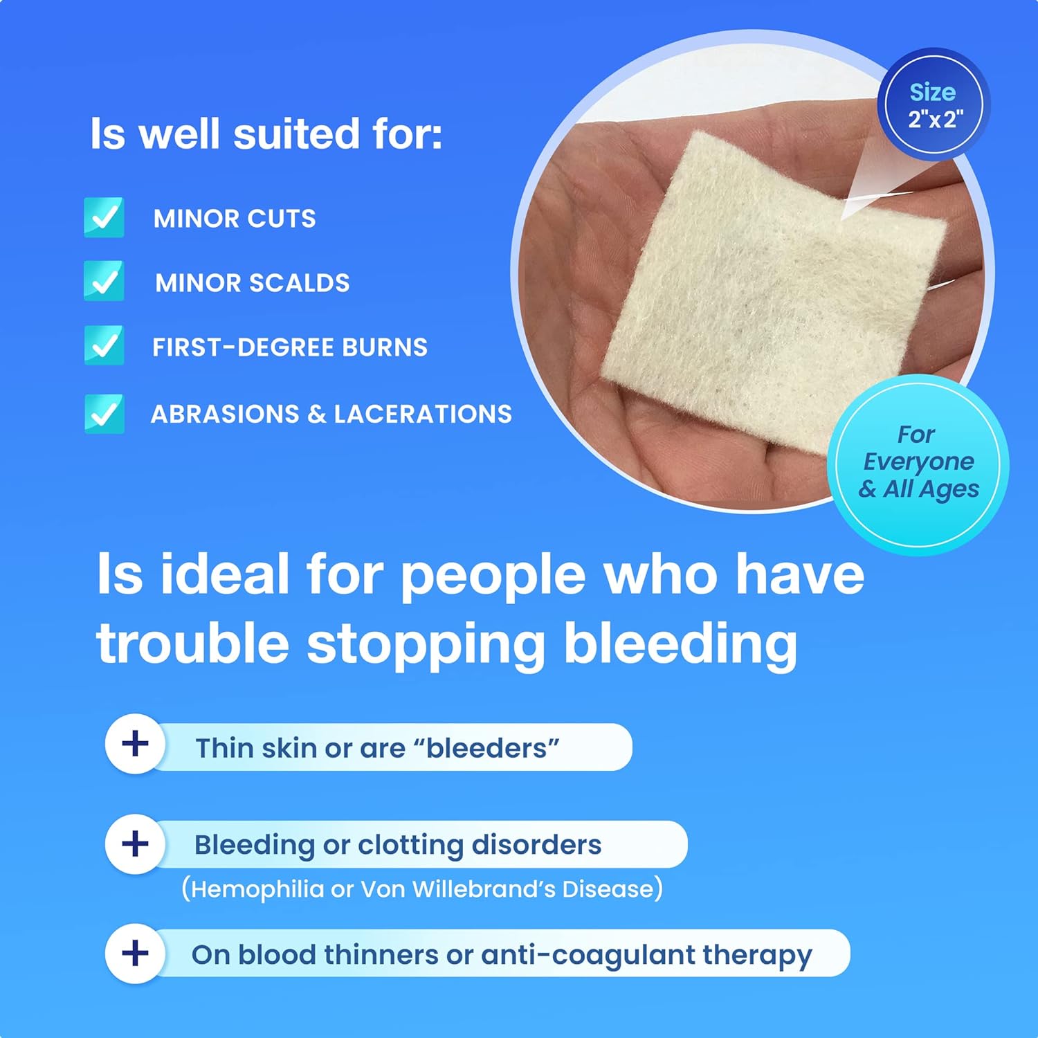 Bulk AllaQuix High Performance Chitosan Hemostatic Gauze – Wholesale Case (15 × 10- Pack 2'x2' Boxes = 150 Sterile Pads) – for Hospitals, Clinics, Ambulatory Surgery, EMS & Distributor Supply