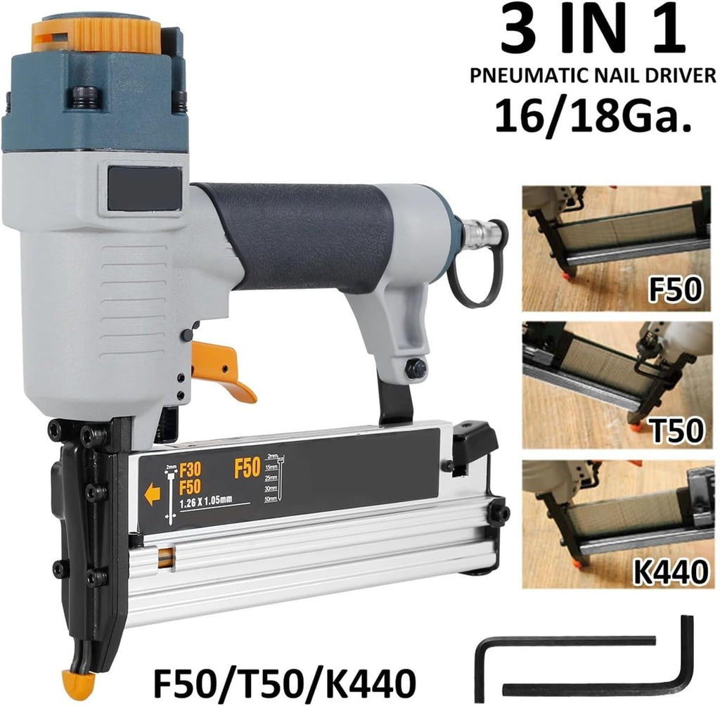 finish nailer, Air Nailer Carpenter Pneumatic Nail Tool T50 F50 440K Air Brads Nailer Nail Depth Adjustment Ergonomic And Lightweight,nail gun for trim