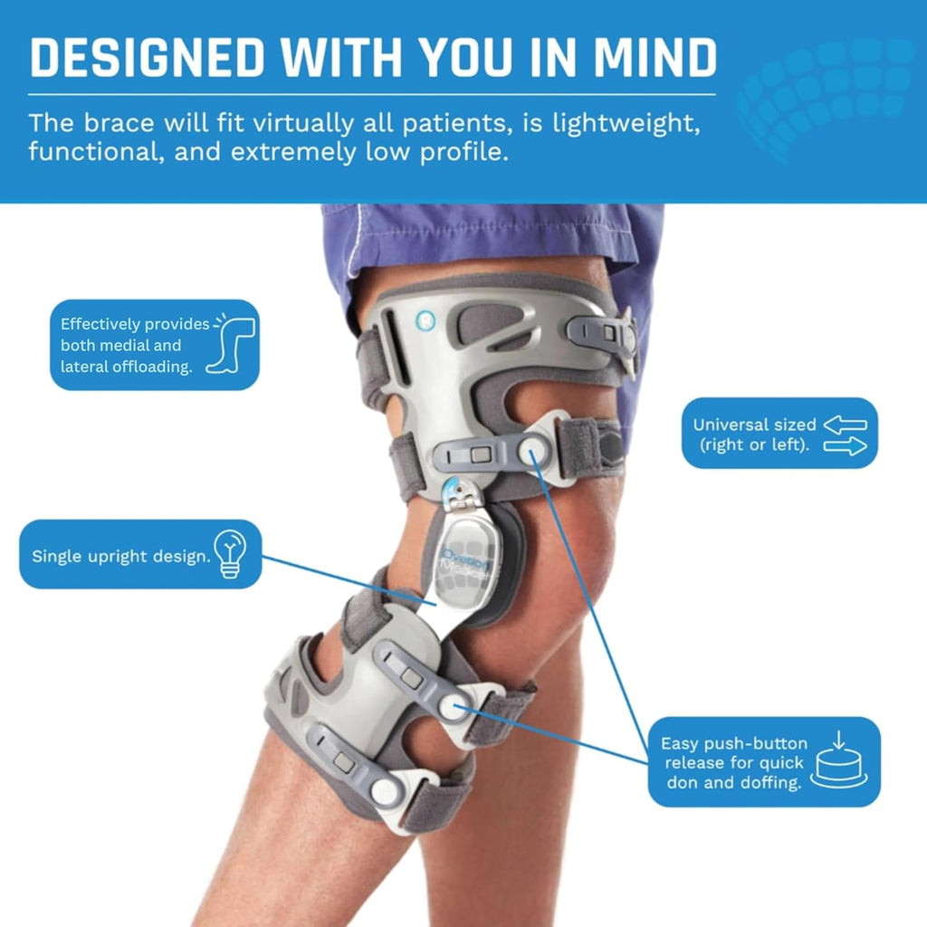 Ovation Medical Game Changer Unloader Right Knee Brace - Lightweight, Low Profile OA Knee Brace for Arthritis Pain and Support - Premium Knee Support for Medial and Lateral Knee Pain (Right)