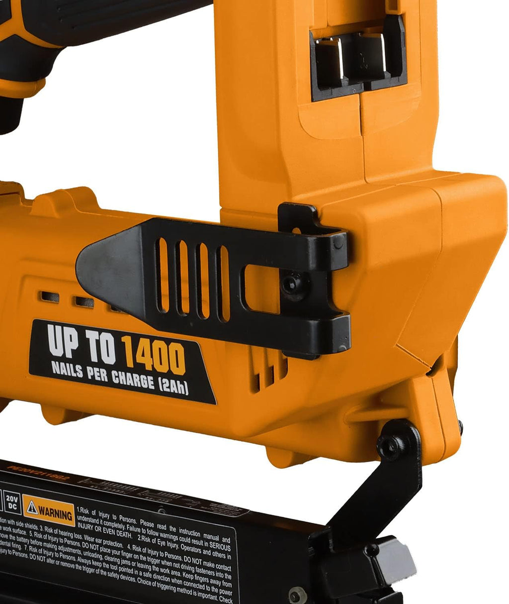 Freeman PE20VT2118 20 Volt Cordless 2-in-1 18-Gauge Nailer/Stapler (Tool Only) – 1400 Shots per Charge