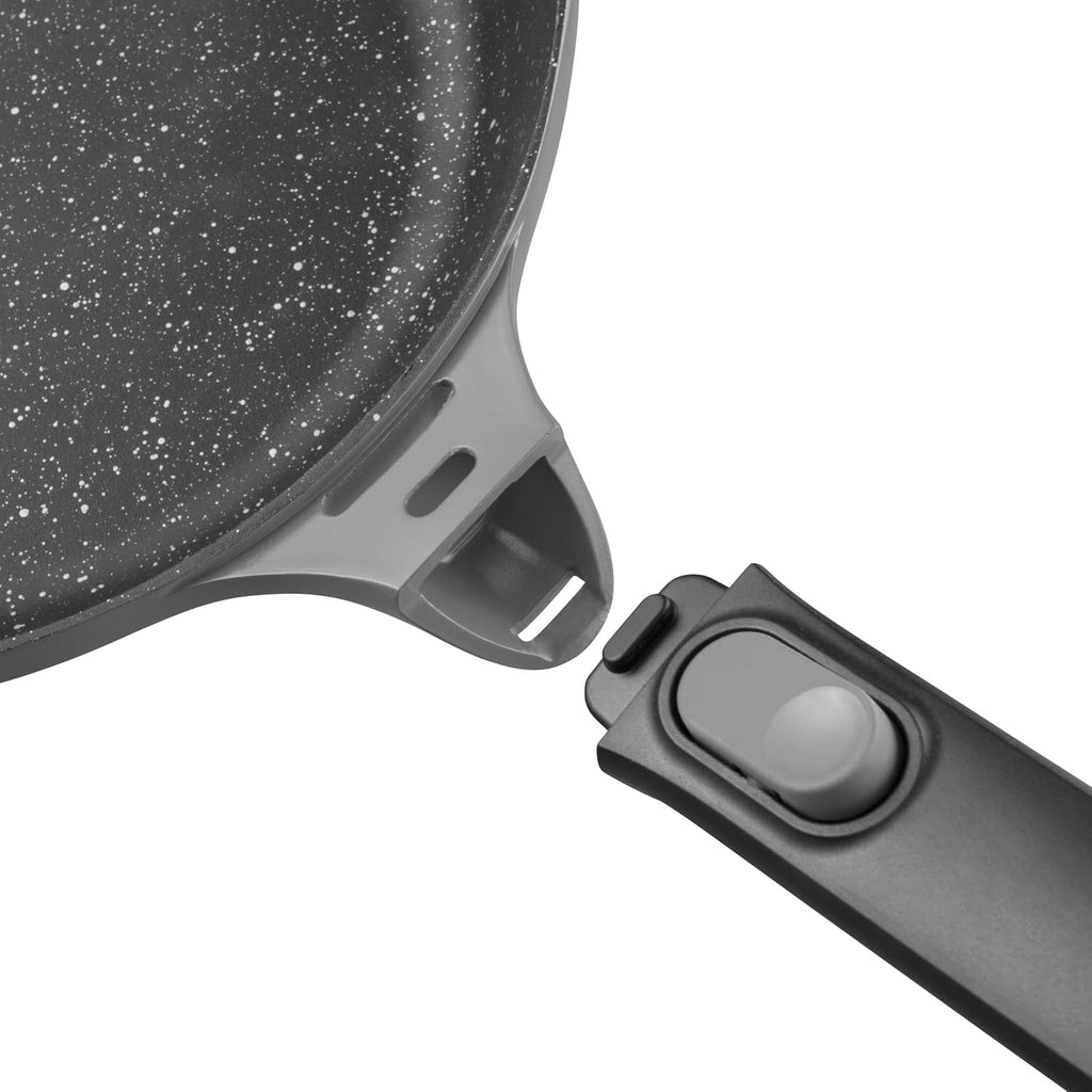 Berghoff GEM Non-stick Sauté Pan 10' 3.5qt., Stay-cool, Detachable Handle, Glass Lid, Ferno-Green, Non-Toxic Coating, Induction Cooktop Ready