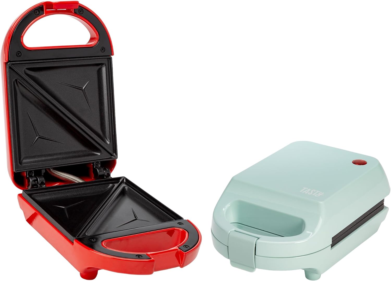 Tasty Mini Sandwich Maker,Makes Sandwiches,Paninis,Grilled Cheese,Desserts,Quick Results,Easy Cleanup,600W,Aqua,(Pack of 6)
