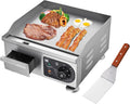 WeChef Commercial Electric Griddle 14' 1800W Countertop Griddle Flat Top Restaurant Grill Non-Stick Flat Temperature Control 122 to 572 Degrees