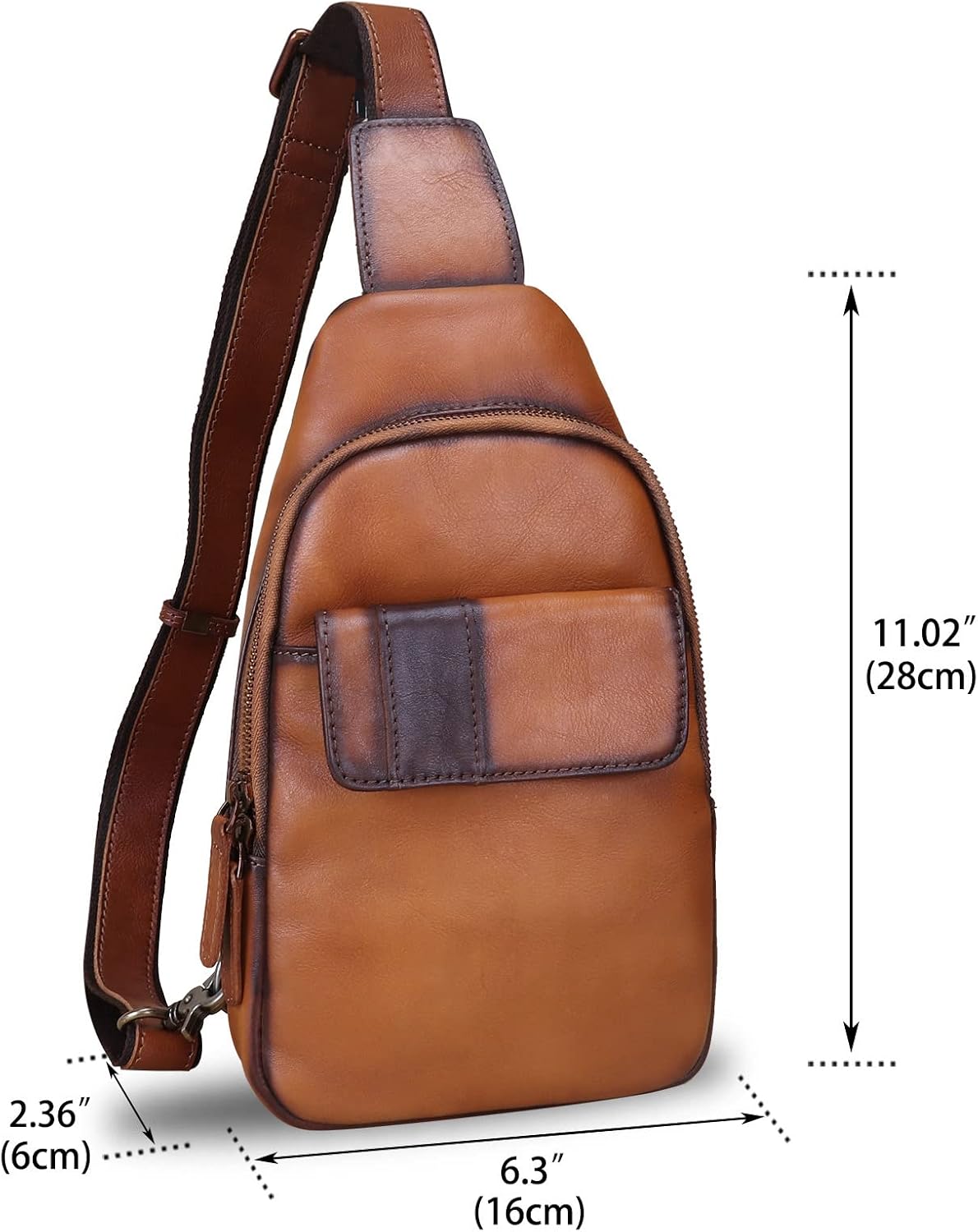 Genuine Leather Sling Bag - Handmade Leather Backpack for Women and Men - Crossbody, Chest Bag