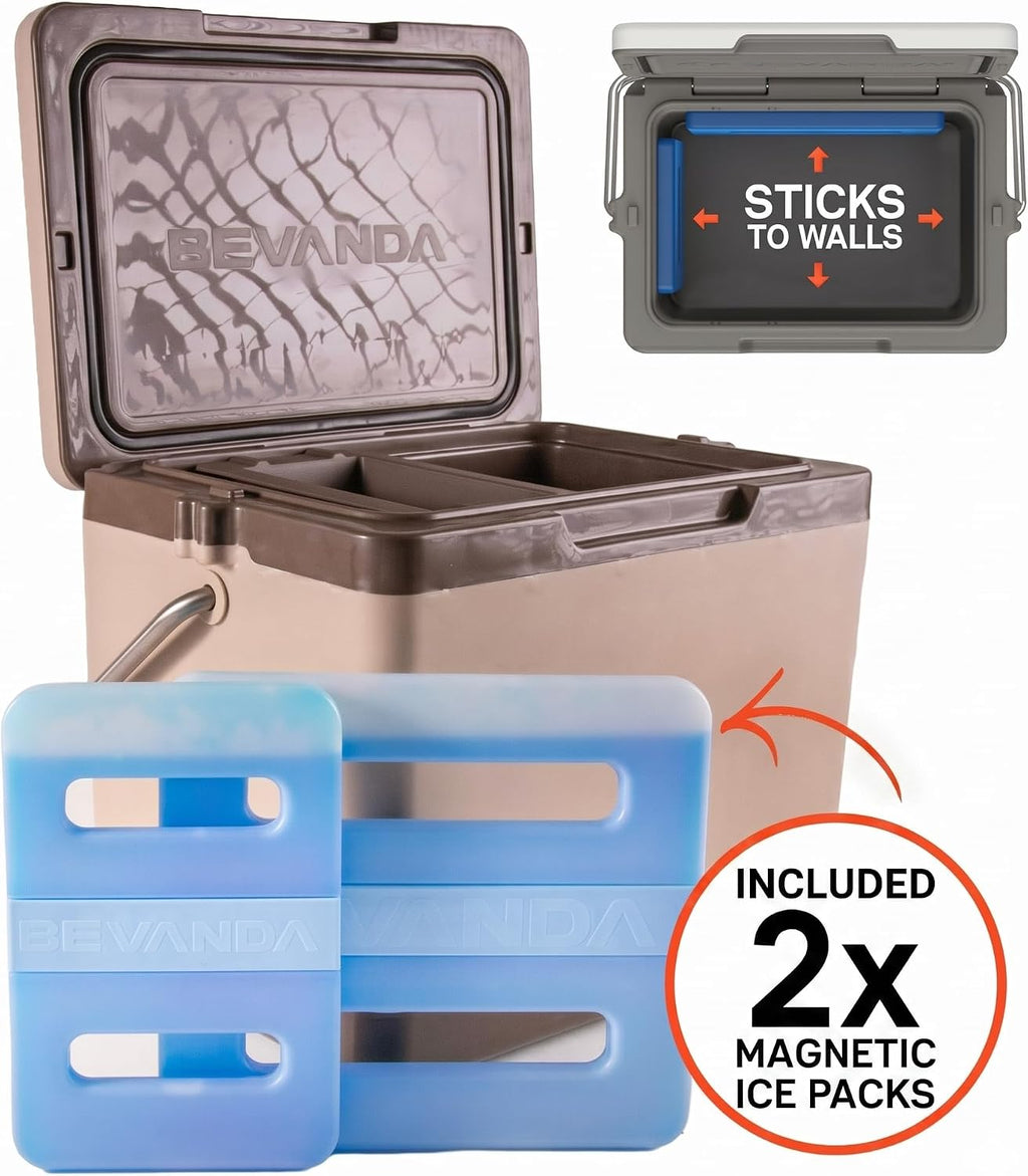 Bevanda - 20qt Verge Insulated Lunch Box - Durable Cooler with Magnetic Ice Packs - Rugged Hard Shell Lunch Cooler for Jobsite Lunches, Outdoor Adventures & All Day Temperature Control