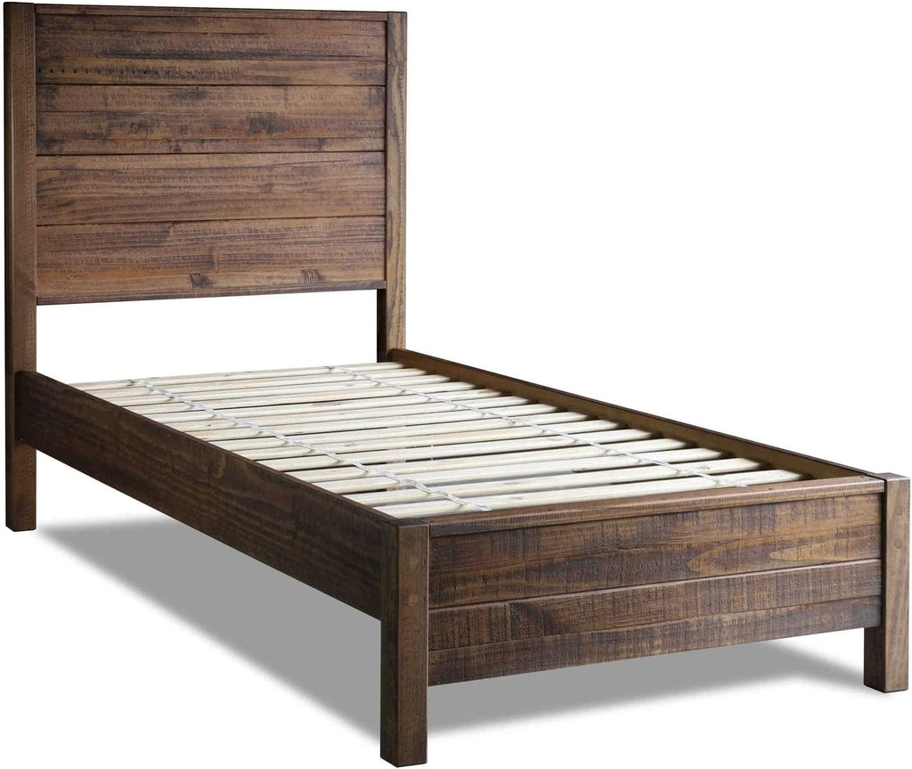 Grain Wood Furniture Montauk Solid Wood Bed, Twin Size, Rustic Walnut