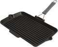 STAUB Cast Iron 13.4 X 8.3 Rectangular Folding Grill - Matte Black
