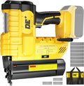 DeForce 18GA Cordless Brad Nailer, 2' Nail Gun for Dewalt 20V Max Battery, 2 IN 1 Electric Stapler, 2026 Upgraded Tool-Free Jam Release, 2 Modes, Adjustable Depth, 1000pcs Nails(No Battery), Yellow