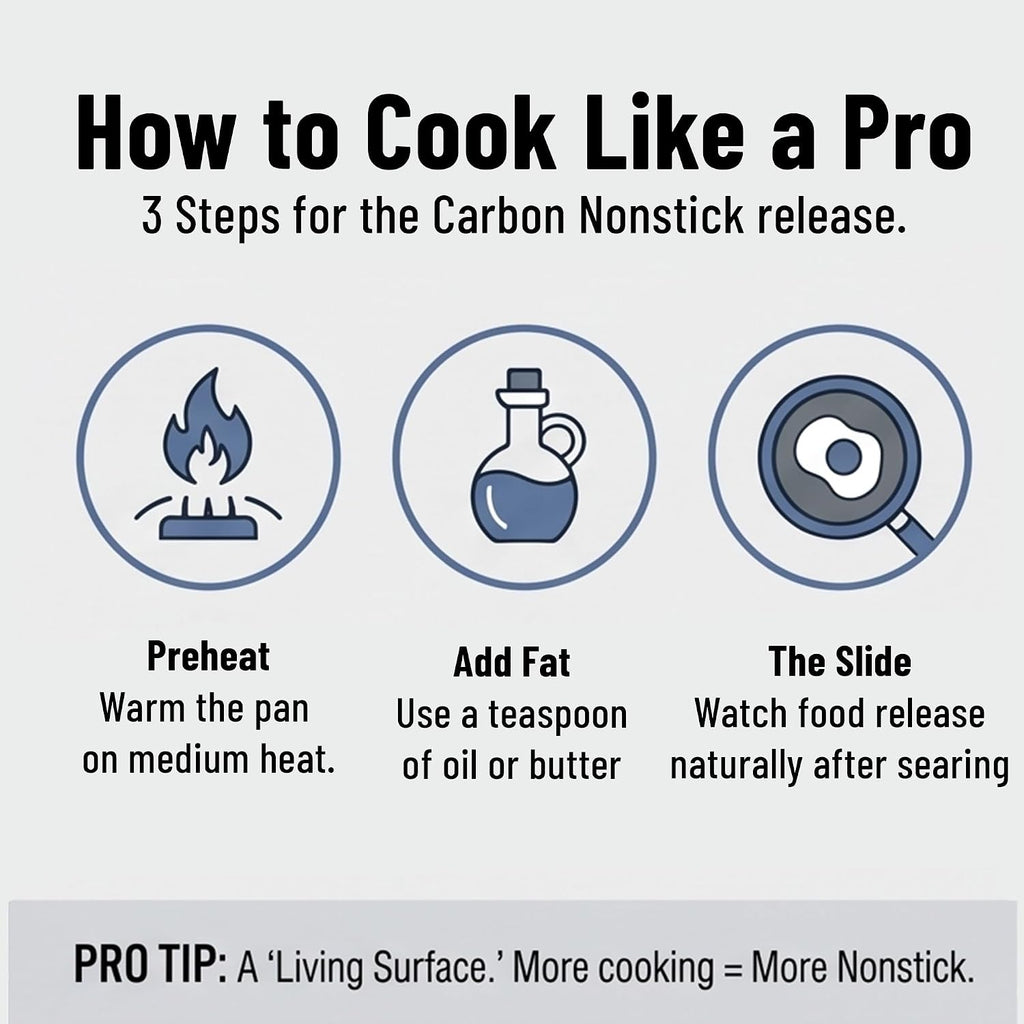 Misen Carbon Nonstick™ Skillet - Nitrided Carbon Steel - Professional Alternative to Teflon - 1100°F High Heat Ready - Easy Release - Induction, Oven, & Grill Safe - 10 Inch