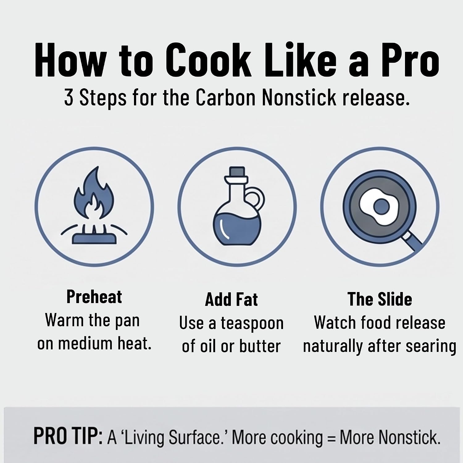 Misen Carbon Nonstick™ Skillet - Nitrided Carbon Steel - Professional Alternative to Teflon - 1100°F High Heat Ready - Easy Release - Induction, Oven, & Grill Safe - 10 Inch
