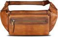 Genuine Leather Fanny Pack for Men and Women - Waist Bag, Hip Bag and Chest Purses (Brown)