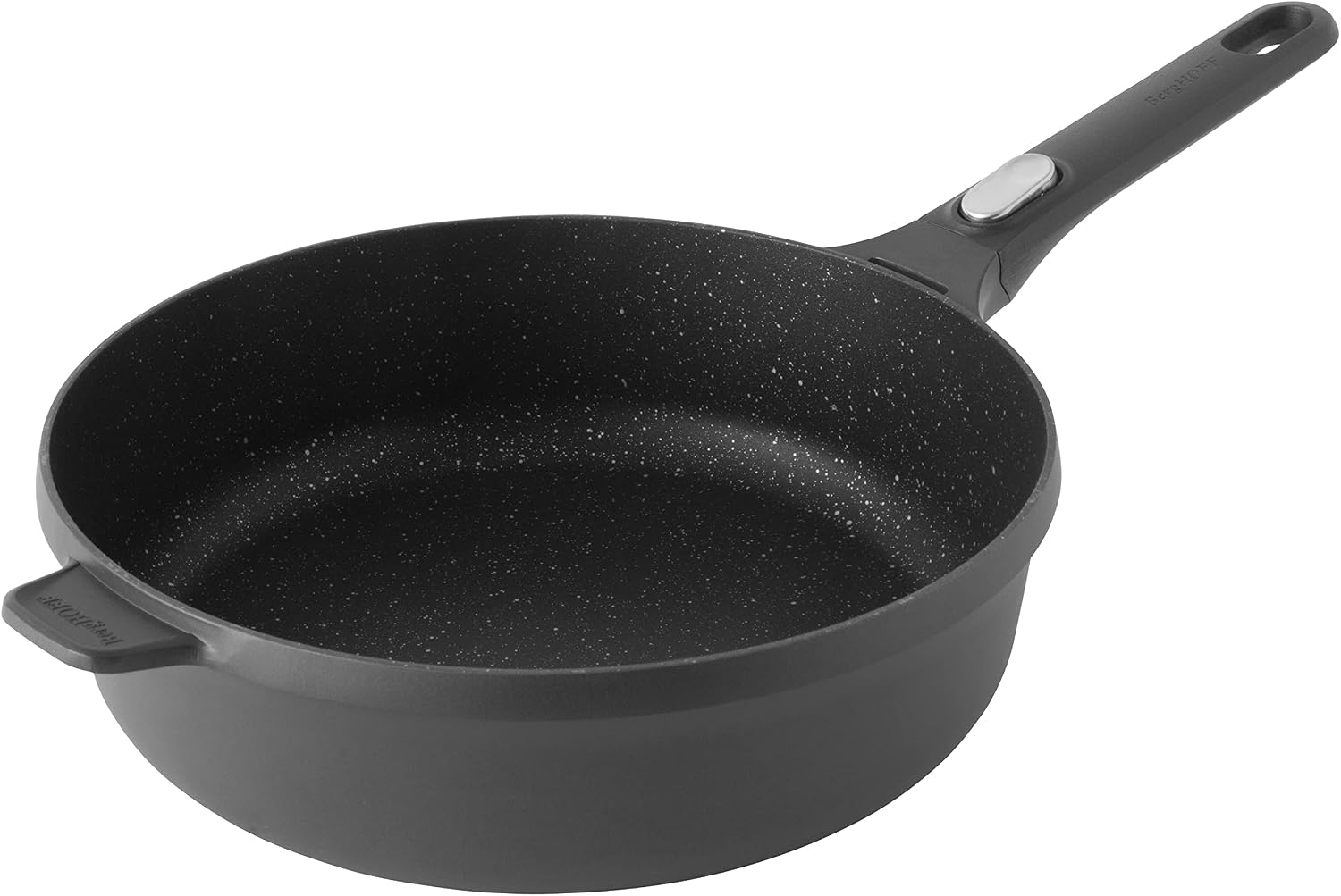 BergHOFF GEM Non-Stick 11' Sauté Pan 4.6qt., Stay-Cool Detachable Handle, Glass Lid, Ferno-Green, Non-Toxic Coating, Ovensafe