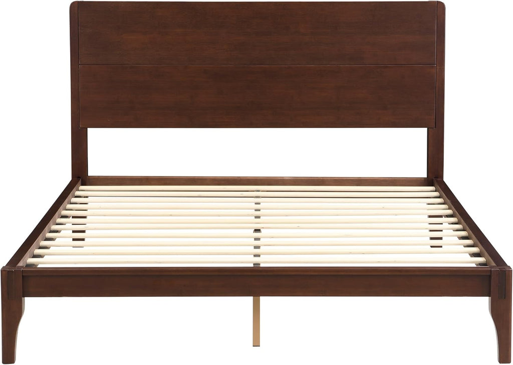 Merax 3 Pieces Bamboo Bedroom Sets, Mid-Century Modern Full Size Platform Bed with Tall Headboard, Storage Drawer Night Stands Set, Wood Slats Support, No Box Spring Needed, Easy Assembly, Espresso