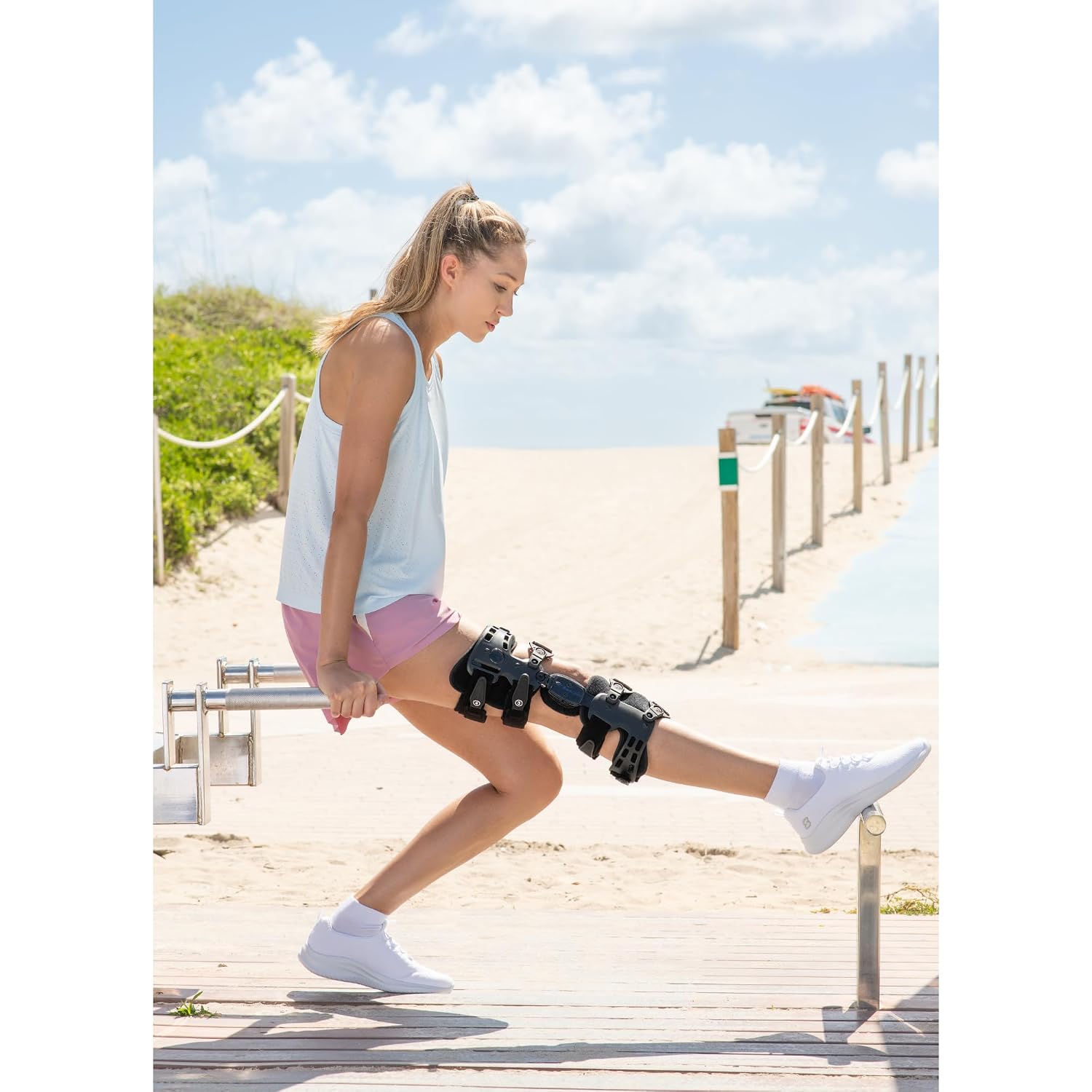 EasyStrap Pro OA Unloader Knee Brace - Adjustable Hinged Osteoarthritis Support for Bone on Bone Knee Pain, Meniscus Tears & Cartilage Damage L1843 L1851 (LEFT LEG)
