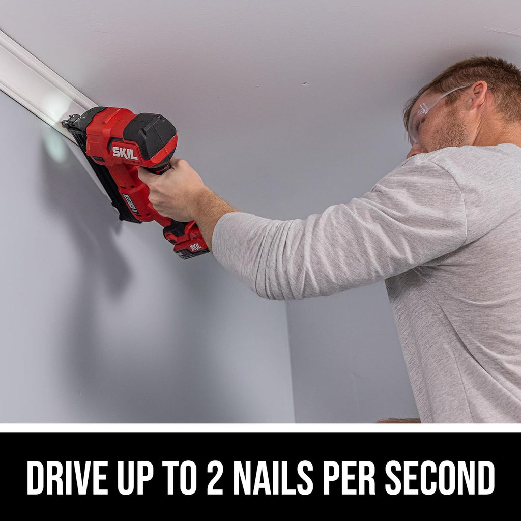 SKIL PWR CORE 20 Brushless 20V 18Ga Brad Nailer Kit including 2.0Ah USB-C Battery and Charger-NA1800B-10