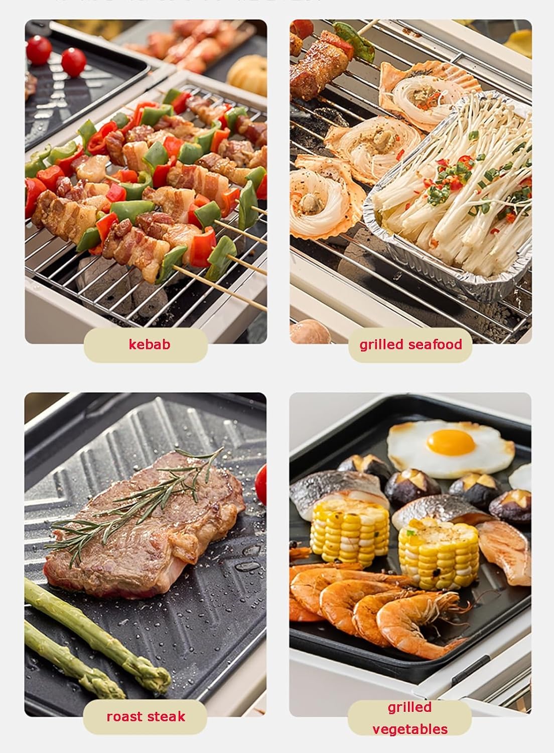 Portable Small Folding Charcoal Grill Fire Pit Grill with Griddle Rack for Camping Picnic Garden Beach Party Small Table Top Outdoor Grill (Color : Black)