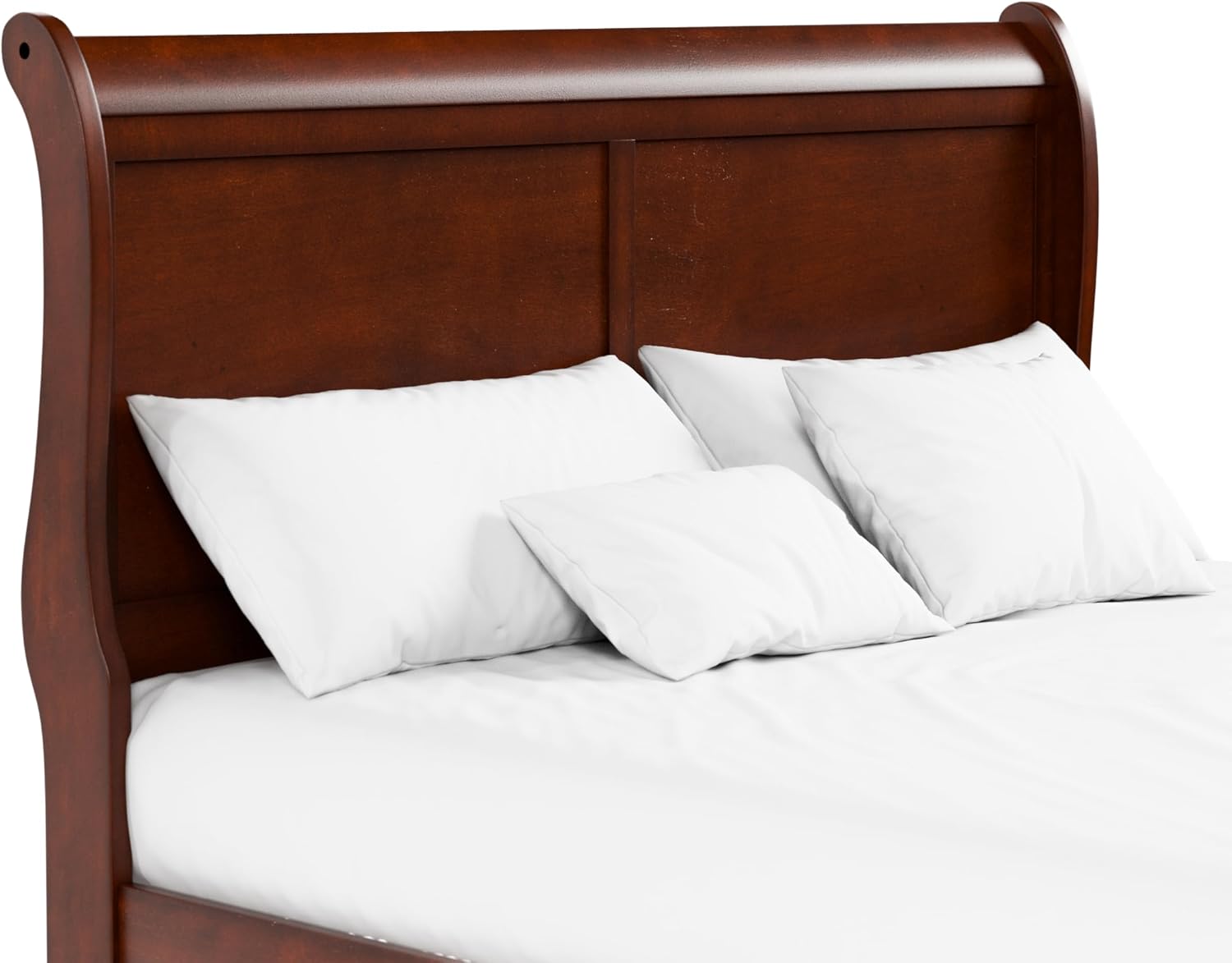 Furniture of America Arabella Traditional Wood Full Bed Frame with Headboard and Footboard, Elegant Sleigh Design Bedframe for Bedroom, Guest Room, Easy Assembly, Box Spring Required, Cherry
