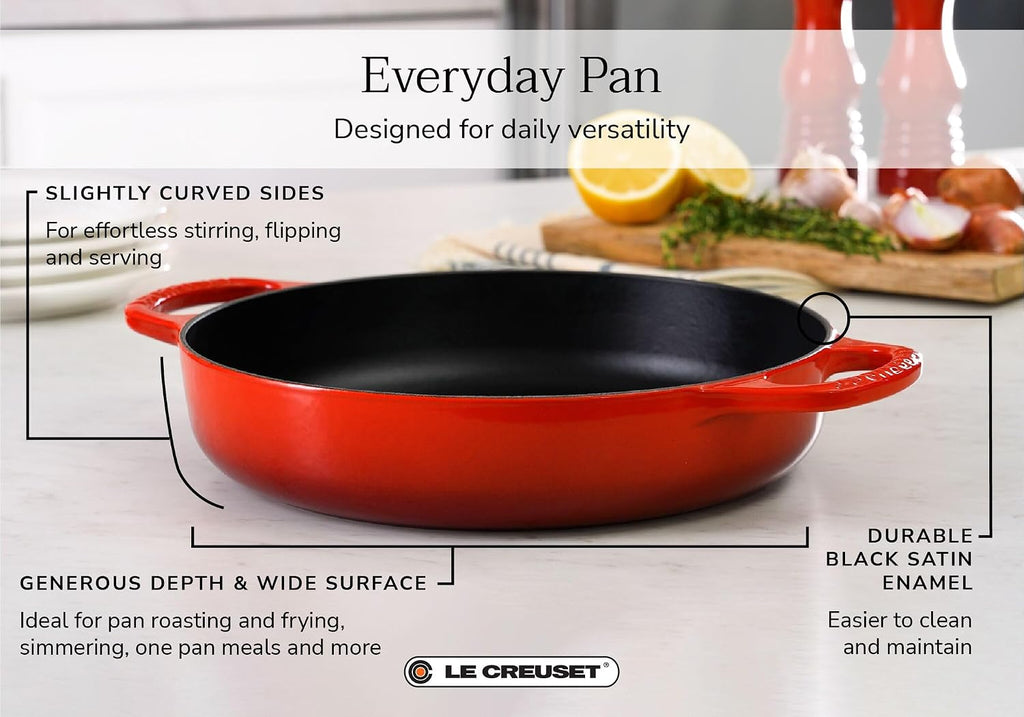 Le Creuset Enameled Cast Iron Signature Everyday Pan, 11', Riviera
