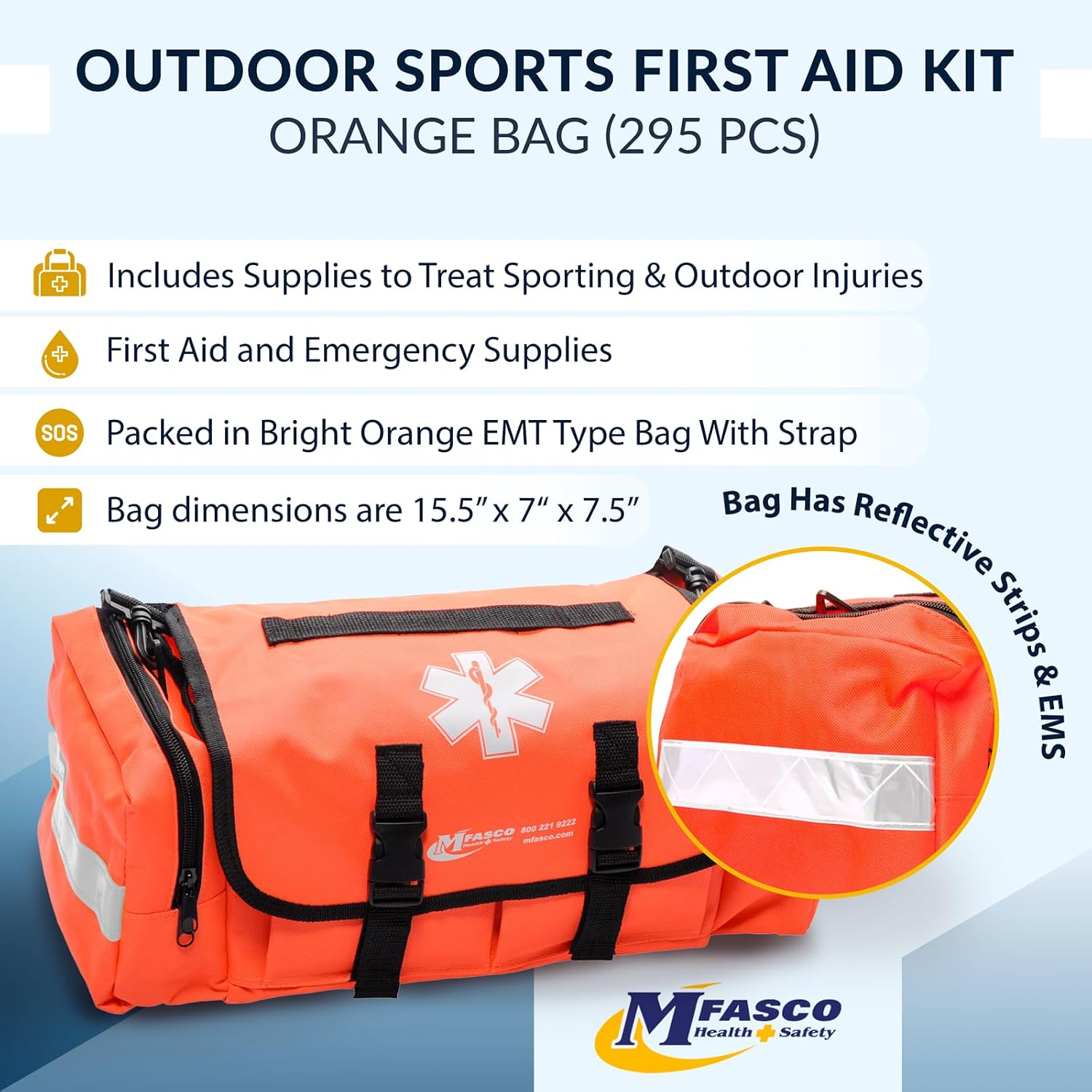 Outdoor Sports First Aid Kit - Complete First Aid Supplies for Outdoor Sporting Injuries, Teams Trainers & Coaches Portable Team Sytle Bag -Easy to Refill and Reuse