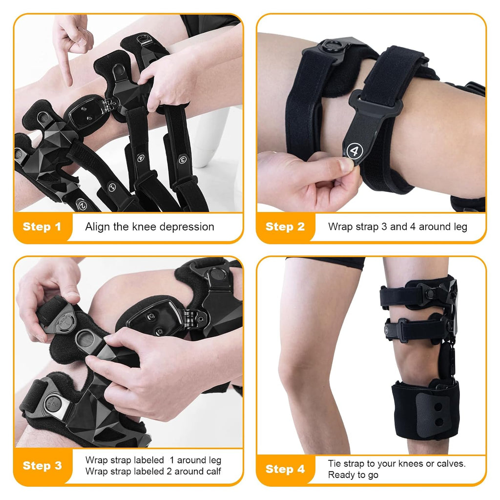 OA Unloader Knee Brace with Sleeves and Anti-Strap for Osteoarthritis, Load Rheumatoid Arthritis, Bone on Bone Offloader, Cartilage Repair, Degeneration, Lateral knee Brace Lattice Black L