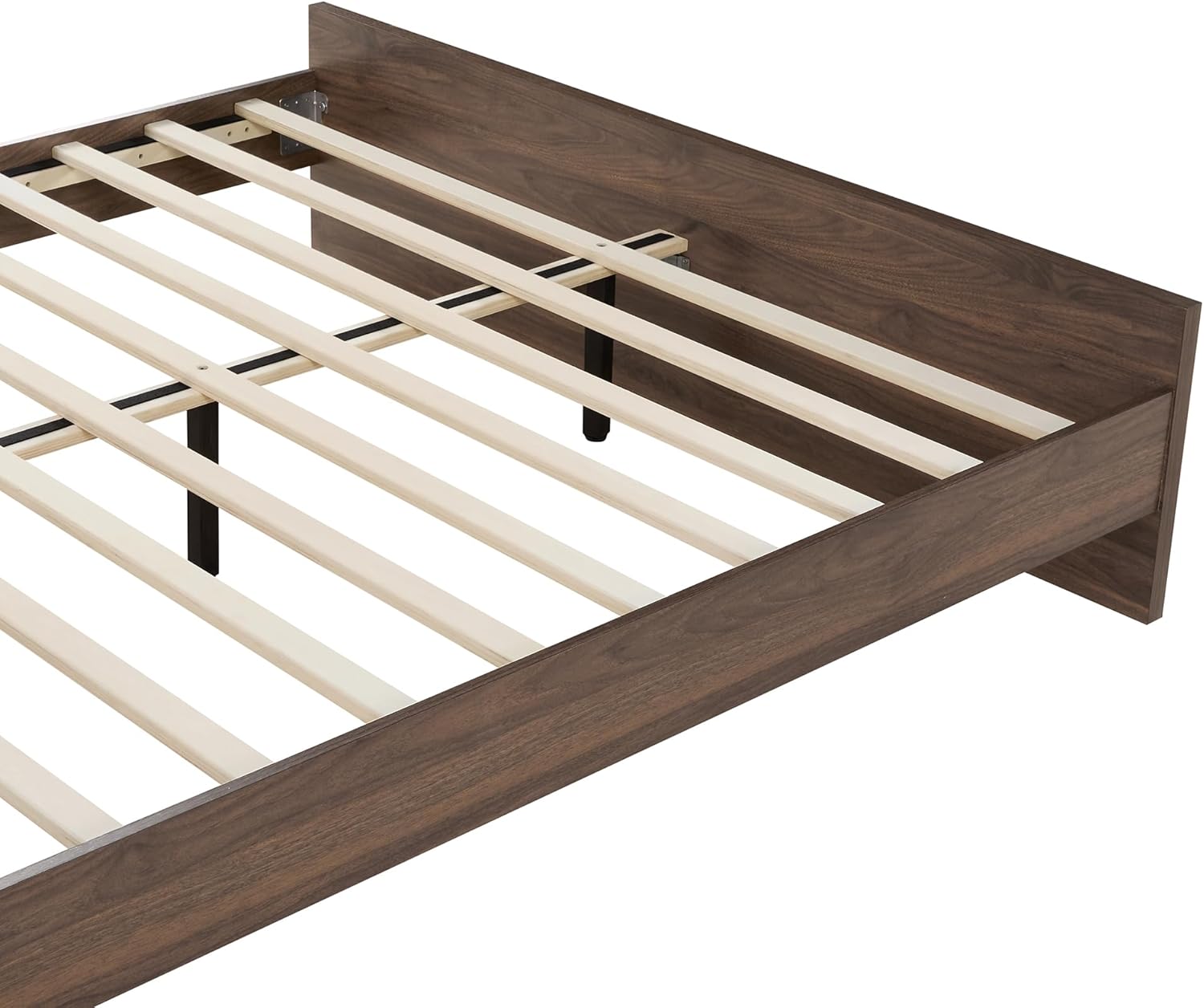KISLOT Wood Bed Frame, Full Size Wooden Platform Bed Frame with Headboard and Footboard Mattress Foundation Farmhouse Bedroom Furniture No Box Spring Needed