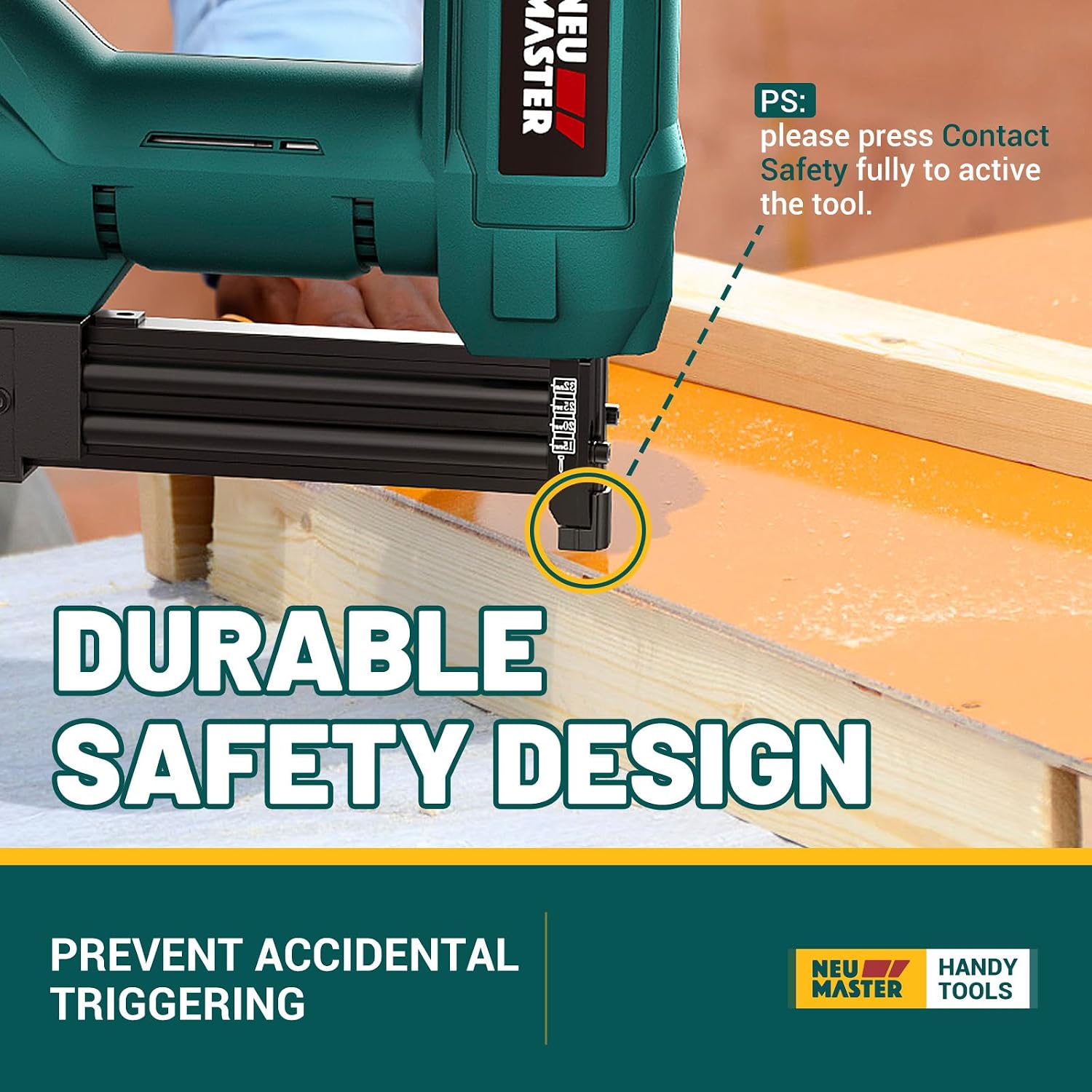 NEU MASTER Nail Gun Cordless with Battery Powered - 18 Gauge 2 in 1 Brad Nailer/Staple Gun, 20V Max. 2.0Ah Battery & Charger, 800 Nails & 200 Staples Included