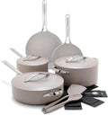 GreenPan Nova 10-Piece Cookware Pots & Pans Set, Oprah's Favorite Things 2024, PFAS-Free Ceramic Nonstick, Fry, Sauté, Stockpot, Utensils, Lids, Induction Suitable, Dishwasher & Oven Safe, Clay