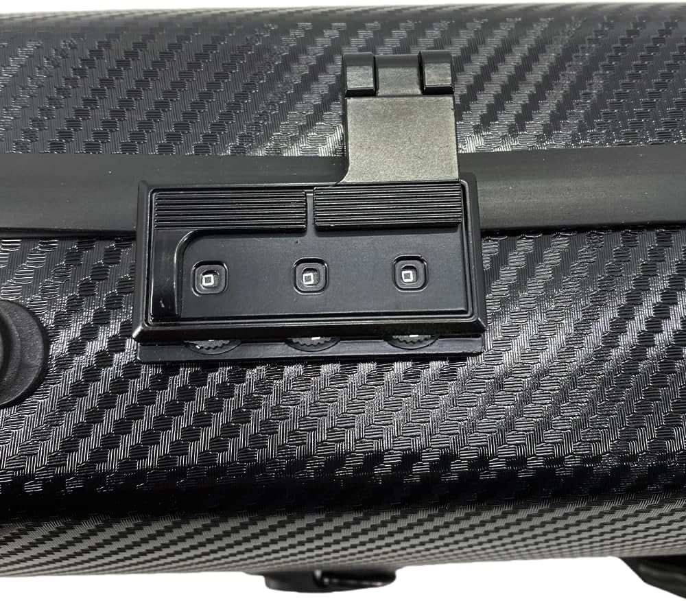 Violin case 4/4 Full size High strength Carbon fiber hard shell Durable handles Internal storage with Backpack straps Music Sheet bag (Black with Code lock)