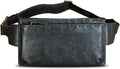 Genuine Leather Waist Bag Fanny Packs Hip Bag for Women and Men Real Leather Small Fanny Bag Sling Bag Crossbody Bags Chest Purses (Black), LRTO-15006(Black)