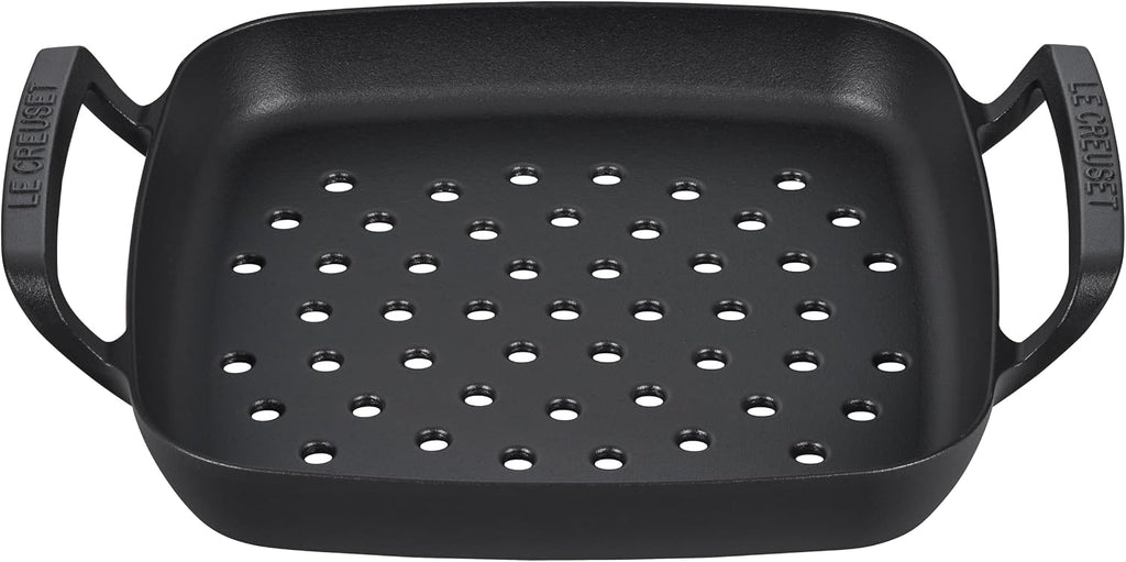 Le Creuset Alpine Outdoor Collection Enameled Cast Iron Square Grill Basket, 12'