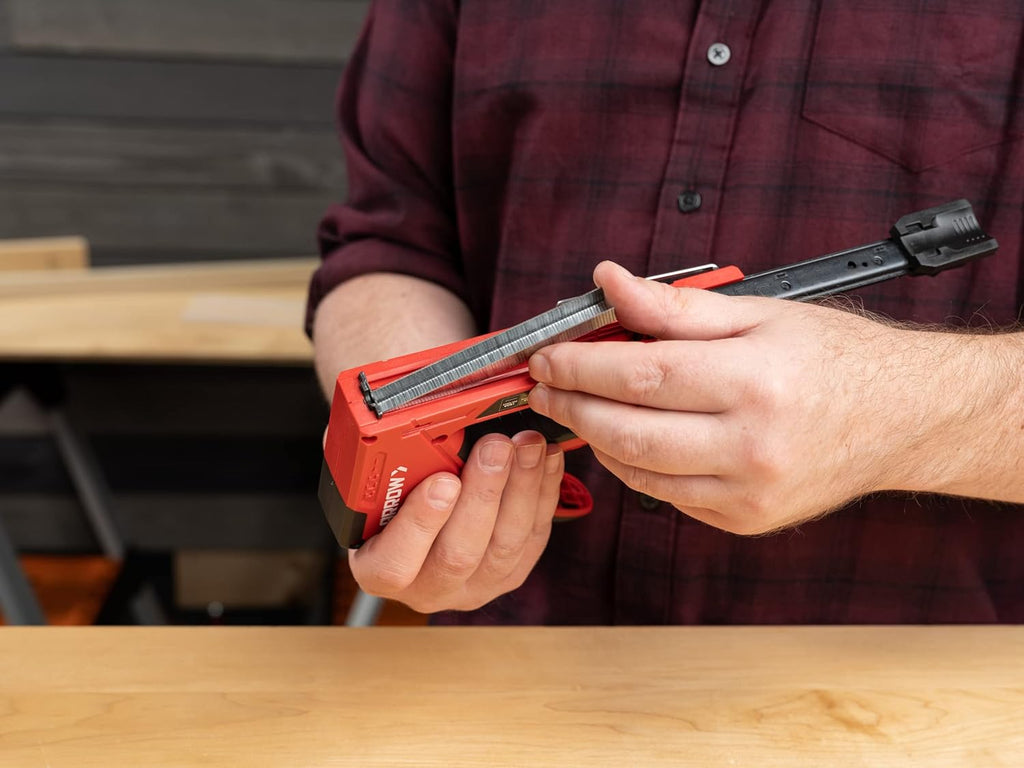 Arrow T501 5-in-1 Manual Staple & Nail Gun, Wire Stapler, and Brad Nailer for Wood, Upholstery, Construction, Insulation, Crafts, Fencing, and Cable, Black/Red (Pack of 4)