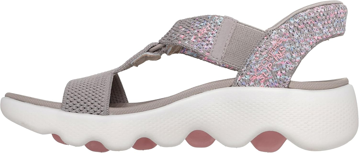 Skechers Women's On-the-go Massage Fit Sandal Hands Free Slip-ins W/Space Dye