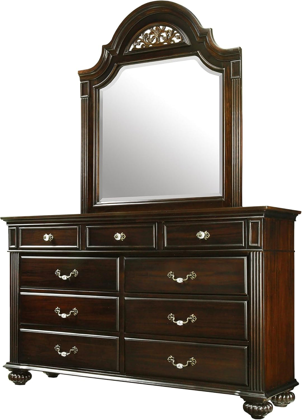 24/7 Shop at Home Syracuse 6-Piece Bedroom Set , King, Walnut