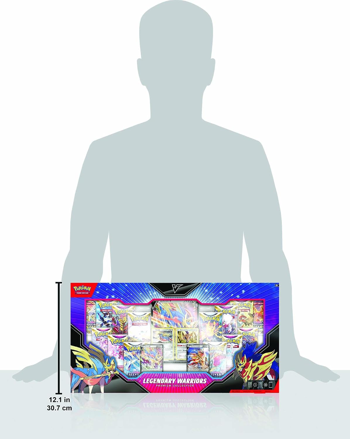 Pokemon TCG: Legendary Warriors Premium Collection Box, Zacian Zamazemta Promos, Gift for Kids, 14 Booster Packs from Sword & Shield